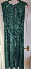 Marks and Spencers Sequin Dress Green 16 Christmas Party Cruise Occasion RRP £79