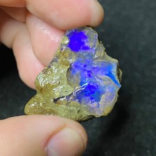 12g Natural Ethiopian Opal Rough – Cobalt Violet & Green Fire Collector’s Gem