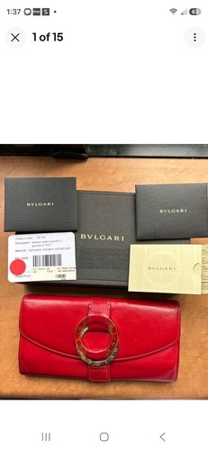 Bvlgari red calfskin long - bvlgari,