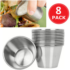 8 x Stainless Steel Sauce Pots