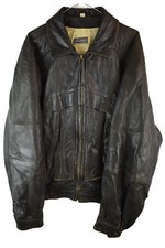 Nello Sansone Mens B3 Bomber Style Brown Leather Collared Flying Jacket Size 40