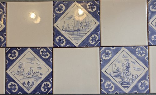 Delft blue and white tiles - delft,