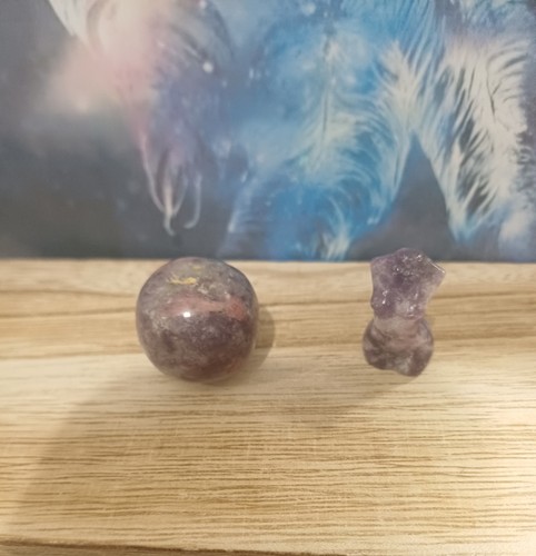 Lepidolite and pink tourmaline - and,
