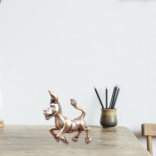 Mini donkey statue brass - mini,