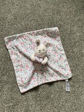 Nutmeg Morrisons Pink Bunny Rabbit Comforter Blanket Flower Soother Toy