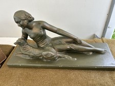 Art deco lounging lady - art,