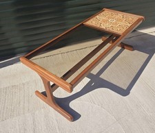 G Plan Fresco Tile & Smoked Glass Top Coffee Table Mid Century Retro Vintage