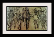 LEROY NEIMAN - 'Paddock Personalities' • Custom Framed Plate Sign Double Panel  