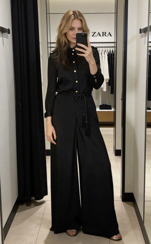 Zara kate moss - black, belted