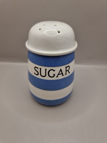 Green cornishware sugar - t,