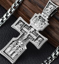 Men Prayer Crucifix Silver 925