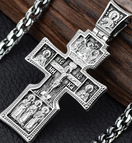 Men prayer crucifix - crucifix, 925