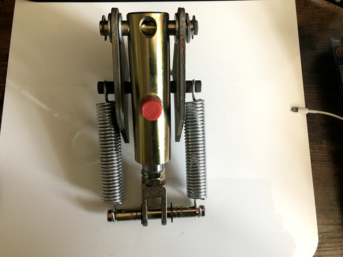 Hydraulic trailer brake ram.