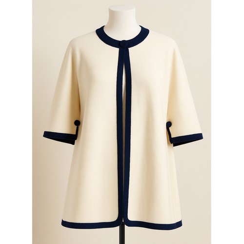 Retro inspired cream cape - cream,