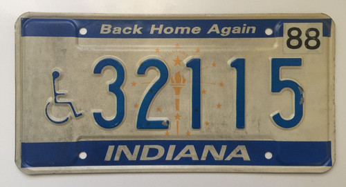 Handicap license plate 1988 - license,