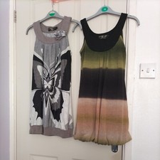 2x Ladies sleeveless Tops. Pussycat, London. Size S. Multicoloured. Polyester. 