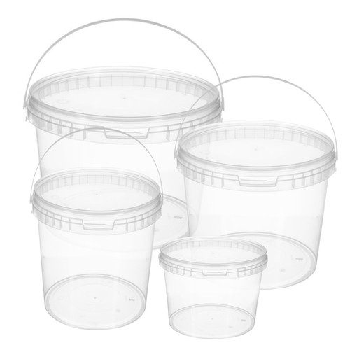 Clear storage bucket round - clear,