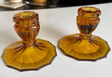 Vintage pair 1930s amber