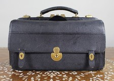 Edwardian Black Leather Gladstone Bag