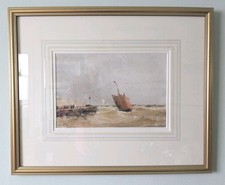 Thomas Bush Hardy 1842-97 watercolour 'Choppy Seas off Scarborough'