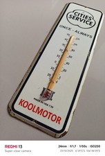 Vintage Glass Thermometer Model KOOLMOTOR CITIES SERVIS No Porcelain