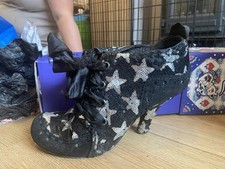 Irregular Choice Size 5 Silver Star Sequin Abigail’s Tea Party Boots