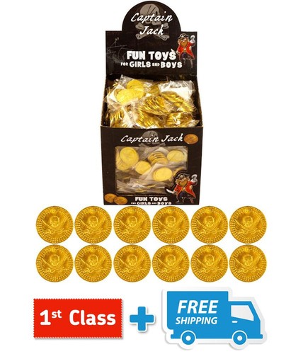 Plastic gold pirate coins - plastic,