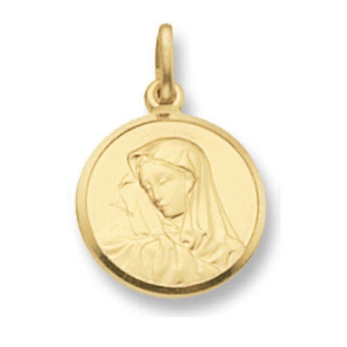 Yellow gold madonna pendant - gold,