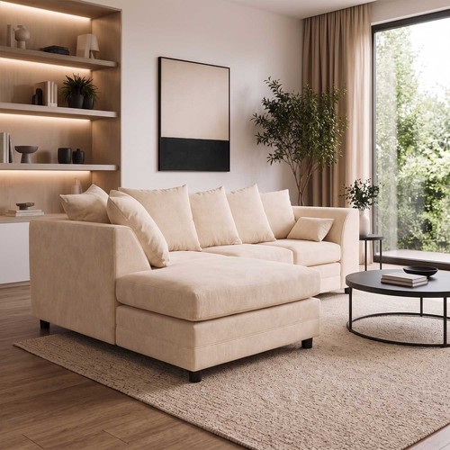 Casper beige corner sofa - corner, l