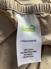 Dunelm 100% Cotton King Size Fitted Sheet 150x200x32cm Cappuccino SIZE KING New