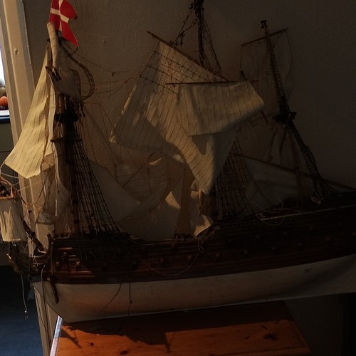 Wooden sailing ship model - sailing,