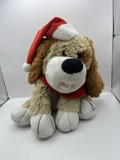 Cuddles Time Puppy Dog Christmas Hat & Scarf Teddy Bear Soft Toy Plush
