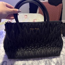 MIU MIU Black Matelasse Leather 2 Way Hand Shoulder bag-good condition 