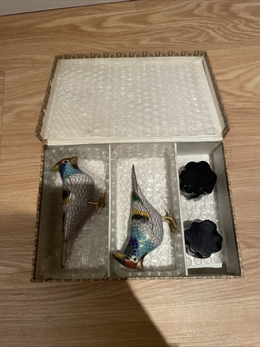 Cloisonné ware bird with - ware,