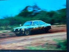 Signed 16x12 photo Bjorn Waldegard Ford Escort RS 1800 Mk11 Safari Rally1977 1st