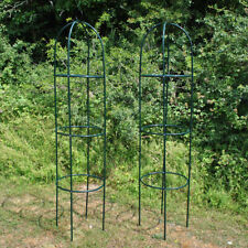 Outdoor Garden Metal Obelisk 1.9m Climbing Plant Support Trellis Frame Pack of 2