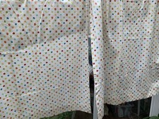 Pair Multicoloured Spotty Curtains Cotton? W76” D52” (B12