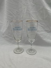 Vintage Pair Of Goldwell Snowball Stemmed Glasses