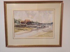original watercolour painting of Dell Quay signed framed