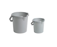 Silver Plastic Bucket 5Ltr or 10Ltr Pouring Lip Carry Handle Home Garden UK