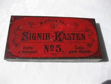 Signir-Kasten Marking Box No 5 steel/zinc sheet templates ( early XX Century )
