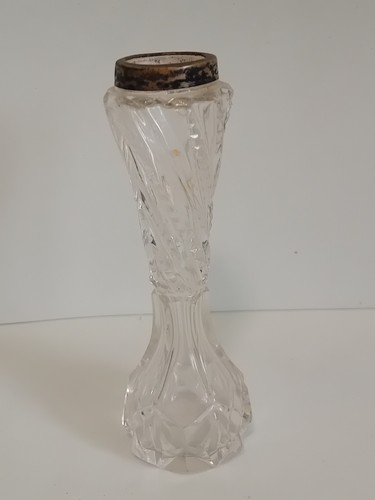 Antique cut crystal bud - crystal, vase