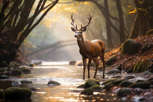 Stag deer canvas - canvas, picture