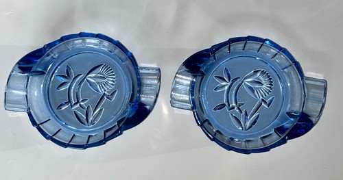 Vintage pair blue - of, glass