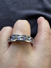 925  Sterling Silver Tanzanite   Ring -UK Size P