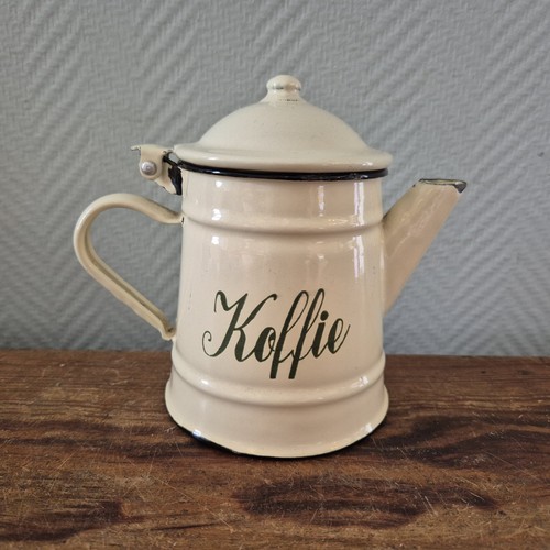 Vintage enamel coffee pot tea - coffee,