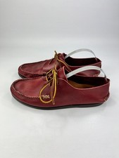 Yuketen Mens Red Leather Moccasin Loafers UK 9 Handmade In USA