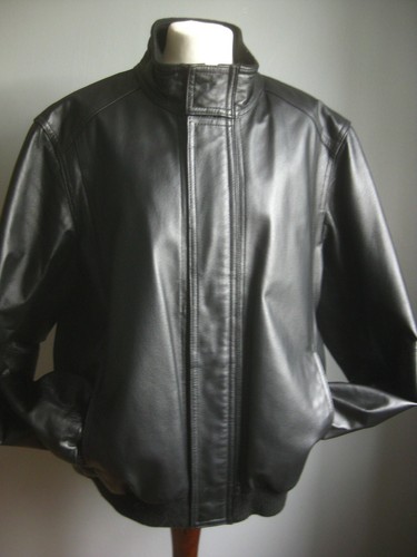 Leather jacket coat - coat, large