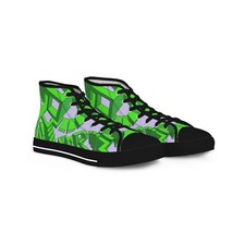Sneakers, Surreal Abstract Geometric Stairs Funky Trippy Men's High Tops, weird
