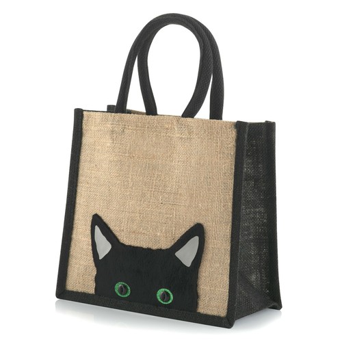 Jute hessian lunch gift black - jute,